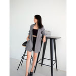 Load image into Gallery viewer, Kadaka O-0172 Oversized Plaid Blazer Monochrome
