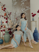 Muat gambar ke penampil Galeri, Kadaka D-0224 Loose Lace Party Dress Cheongsam With Inner Dress
