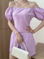 Muat gambar ke penampil Galeri, Kadaka S-0159 Set Celana Pendek Top Puff Sleeves Warna Pastel
