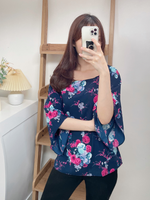 Muat gambar ke penampil Galeri, Kadaka T-0262 Top Blouse Korea Floral Pattern
