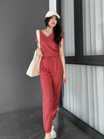 Muat gambar ke penampil Galeri, Kadaka S-0158 Set Top V Neck dan Jogger Pants Comfy
