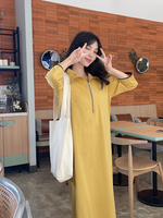 Muat gambar ke penampil Galeri, Kadaka D-0231 Loose Midi Zipper Dress Lengan Panjang Wanita
