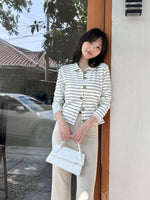 Muat gambar ke penampil Galeri, Kadaka T-0541 Cardigan Top Knit Stripes | Atasan Outer Wanita | Love Line Collection 2.0
