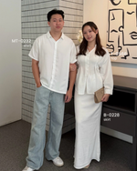 Load image into Gallery viewer, Kadaka Couple Outfit | Airflow Linen Top Blouse Skirt and Shirt | Cloud Nine Collection (2)
