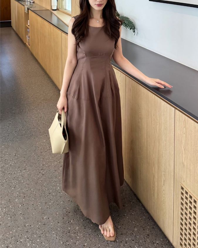 Kadaka D-0263 Maxi Dress with Side Pockets | Dress Panjang Wanita