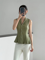 Load image into Gallery viewer, Kadaka T-0545 Sleeveless Peplum Ribbed Knit Top | Atasan Knit Wanita

