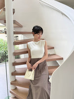 Muat gambar ke penampil Galeri, Kadaka D-0239 Contrast Midi Dress Linen with Pockets | Dress Wanita
