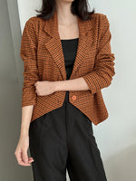 Muat gambar ke penampil Galeri, Kadaka O-0186 Blazer Tweed Knit Korea Stretch Premium Outer Wanita Tangan Panjang
