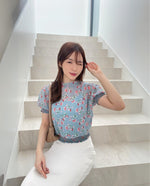 Load image into Gallery viewer, Kadaka T-0442 Top Floral Blouse Atasan Cantik Wanita Bunga Mock Neck
