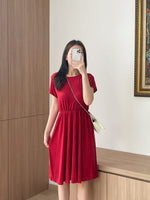 Muat gambar ke penampil Galeri, Kadaka D-0125 Maroon Dress A Line
