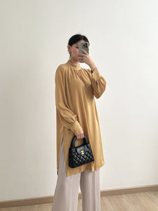 Kadaka T-0463 Tunic Satin Premium Wanita Long Top Flowy