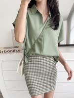 Muat gambar ke penampil Galeri, Kadaka T-0355 Top Blouse Kerah Tangan Pendek
