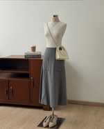 Load image into Gallery viewer, Kadaka D-0239 Contrast Midi Dress Linen with Pockets | Dress Wanita
