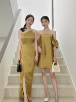 Muat gambar ke penampil Galeri, Kadaka D-0213 One Shoulder Party Dress Satin Bridesmaid Dress Prewedding Dress
