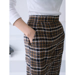 Muat gambar ke penampil Galeri, Kadaka B-0147 Plaid Tweed Tapered Pants Korean Style
