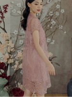 Muat gambar ke penampil Galeri, Kadaka D-0224 Loose Lace Party Dress Cheongsam With Inner Dress
