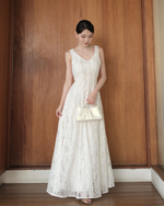 Load image into Gallery viewer, Kadaka D-0267 CNY Imlek Cheongsam Maxi Lace Reversible Party Dress | Dress Panjang Brukat Wanita
