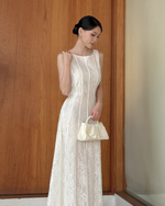 Load image into Gallery viewer, Kadaka D-0267 CNY Imlek Cheongsam Maxi Lace Reversible Party Dress | Dress Panjang Brukat Wanita
