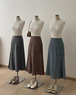 Load image into Gallery viewer, Kadaka D-0239 Contrast Midi Dress Linen with Pockets | Dress Wanita
