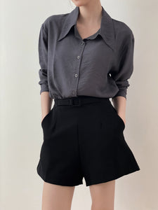 Kadaka T-0529 Basic Long Sleeve Shirt Women | Atasan Kemeja Wanita Airflow Crinkle