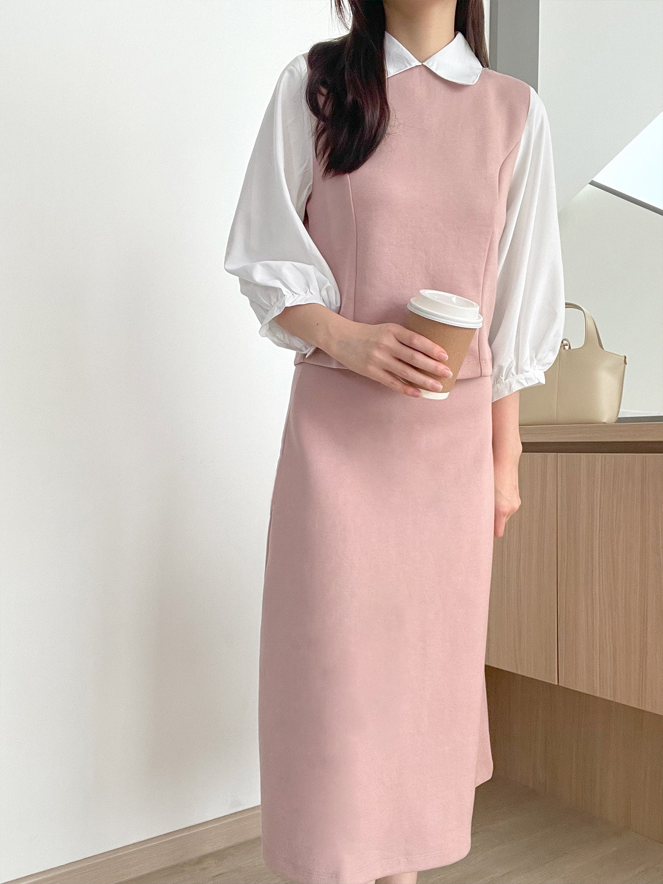 Kadaka S-0174 Set Blouse dan Skirt Feminim Korean Look