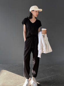 Kadaka S-0158 Set Top V Neck dan Jogger Pants Comfy