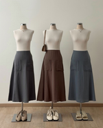 Load image into Gallery viewer, Kadaka D-0239 Contrast Midi Dress Linen with Pockets | Dress Wanita
