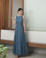 Load image into Gallery viewer, Kadaka D-0267 CNY Imlek Cheongsam Maxi Lace Reversible Party Dress | Dress Panjang Brukat Wanita
