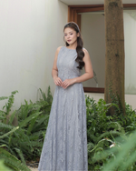 Load image into Gallery viewer, Kadaka D-0267 CNY Imlek Cheongsam Maxi Lace Reversible Party Dress | Dress Panjang Brukat Wanita
