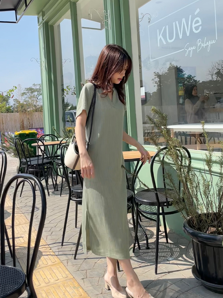 Kadaka D-0194 Knit Loose Midi Dress | Dress Midi Wanita Knit