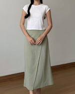 Muat gambar ke penampil Galeri, Kadaka B-0203 Midi Skirt Linen | Rok Layer Korean Wanita
