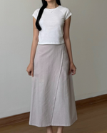 Muat gambar ke penampil Galeri, Kadaka B-0203 Midi Skirt Linen | Rok Layer Korean Wanita
