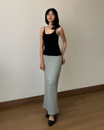 Muat gambar ke penampil Galeri, Kadaka Grace Skirt | Maxi Knit Tweed Skirt | Rok Panjang Maxi Knit Wanita | B-0207
