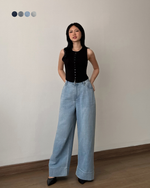 Load image into Gallery viewer, Kadaka Riley Denim | Baggy Loose Denim Pants | Celana Panjang Jeans Wanita | Blue No 1 Collection B-0230

