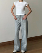 Muat gambar ke penampil Galeri, Kadaka Riley Denim | Baggy Loose Denim Pants | Celana Panjang Jeans Wanita | Blue No. 1 Collection B-0230
