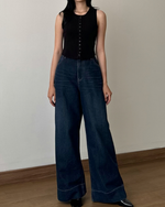 Load image into Gallery viewer, Kadaka Blue No 1 Collection | Women and Men Baggy Loose Denim Pants Pants | Couple Outfit | Riley, Austin
