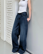 Load image into Gallery viewer, Kadaka Couple Group Family Outfit | Women and Men Loose Denim Pants |  Blue No. 1 Collection
