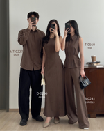 Load image into Gallery viewer, Kadaka Couple Group Family Outfit | Maxi Dress Culotte &amp; Men Shirt Stripes | Office Crush Collection
