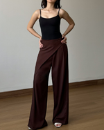 Muat gambar ke penampil Galeri, Kadaka Cove Pants | Diagonal Flap Culottes | Celana Kulot Wanita detail Kancing | Off Duty Collection B-0232
