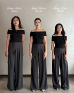 Load image into Gallery viewer, Kadaka Cove Pants | Diagonal Flap Culottes | Celana Kulot Wanita detail Kancing | Off Duty Collection B-0232
