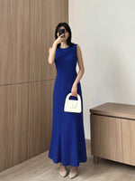 Load image into Gallery viewer, Kadaka D-0251 Maxi Dress with Adjustable Waist | Dress Panjang Wanita Serut
