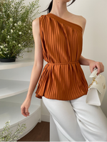 Muat gambar ke penampil Galeri, Kadaka T-0458 Top One Shoulder Pleats Premium
