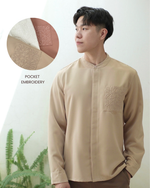 Load image into Gallery viewer, Kadaka MT-0228 Longsleeve Men Shirt with Embroidery Detail | Atasan Kemeja Pria

