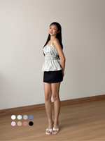 Load image into Gallery viewer, Kadaka Mist Top | Sleeveless Square Neck Peplum Scrunch Top | Atasan Wanita Airflow Linen | Cloud Nine Collection T-0556
