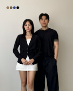 Muat gambar ke penampil Galeri, Kadaka Alpine Collection | Knit Outer Cardigan and Polo Shirt | Couple Outfit | Aspen, Timber, North
