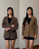 Load image into Gallery viewer, Kadaka Out for Coffee Collection | Women Blazer and Men Boxy Shirt | Couple Oufit | Latte, Mocha

