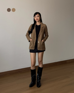 Load image into Gallery viewer, Kadaka Out for Coffee Collection | Women Blazer and Men Boxy Shirt | Couple Oufit | Latte, Mocha
