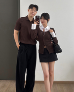 Muat gambar ke penampil Galeri, Kadaka Pleated Pairs Collection | Fitted Cardigan, Shirt and Polo Shirt Men Pleats | Couple Outfit | Audrey, Elle, Preston
