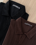 Muat gambar ke penampil Galeri, Kadaka Pleated Pairs Collection | Fitted Cardigan, Shirt and Polo Shirt Men Pleats | Couple Outfit | Audrey, Elle, Preston
