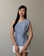 Load image into Gallery viewer, Kadaka Pleats Please Collection | Tanktop One Shoulder Top and Cullote Pleats | Matching Outfit | Maren, Liora, Elise
